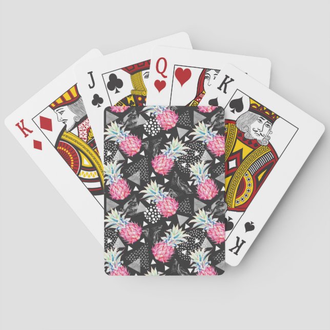 Textured Triangle Pineapple Pattern Playing Cards (Back)
