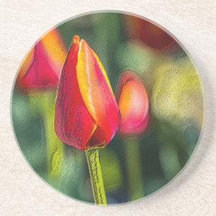 Textured Tulip Garden Coaster