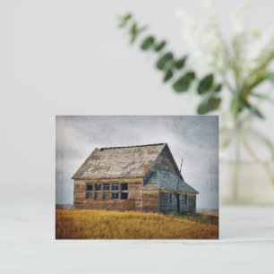 Textured Vintage Schoolhouse Postcard