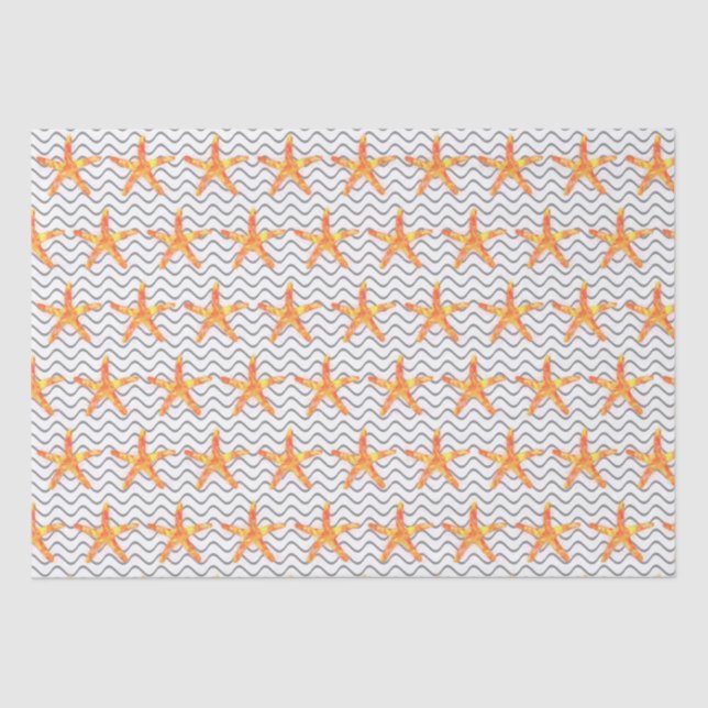 Textured Wave Starfish Pattern Tissue Paper (Front)