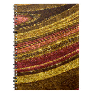 Textured waves abstract decor golden foil glitter notebook