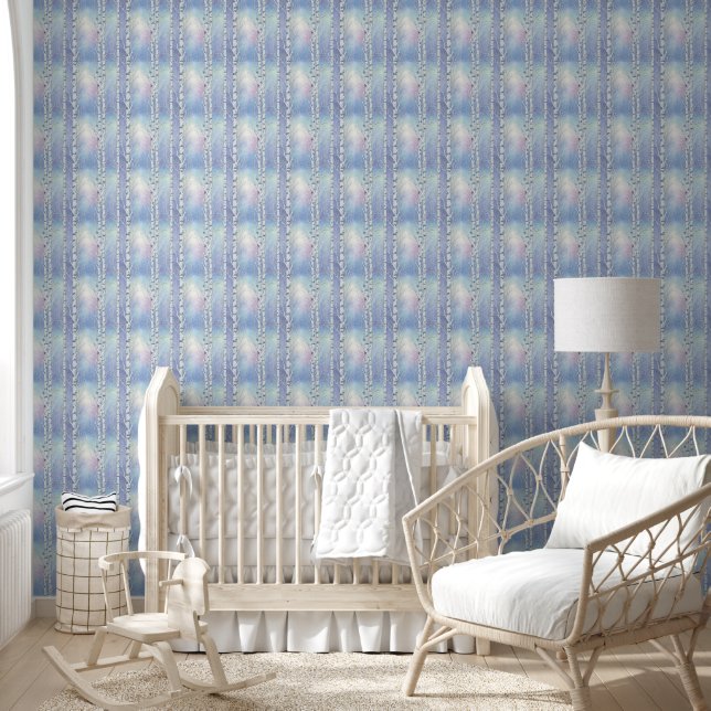 Textured White Bark with Blue Sky Background Wallpaper (Kids)