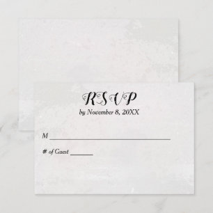 Textured White Wedding RSVP Card