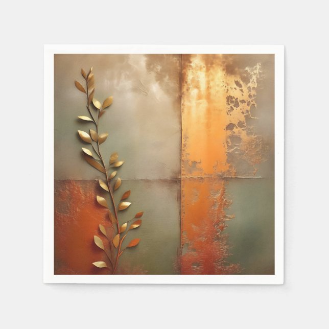 Textured Worn Metal in Copper Napkin (Front)