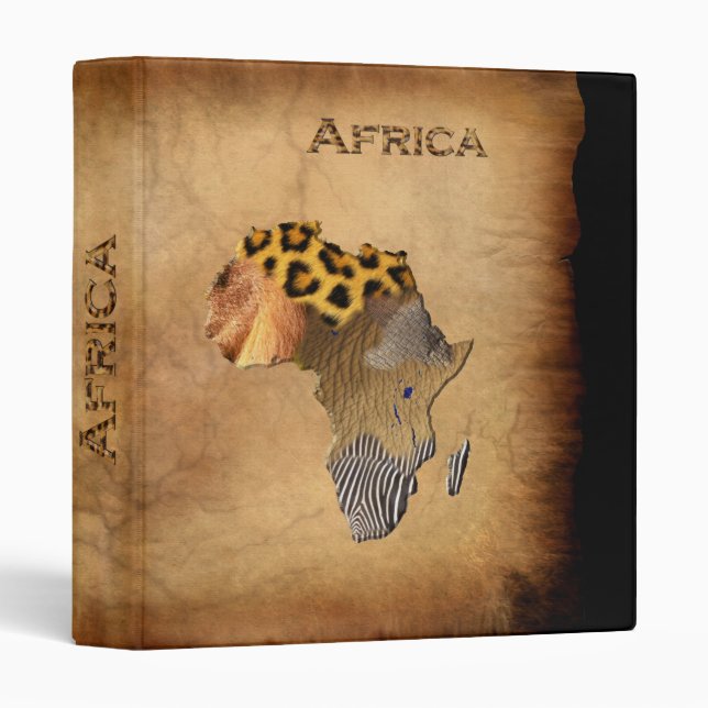 Textures animales sauvages CARTE DU Classeur AFRIC (Devant/Côté)