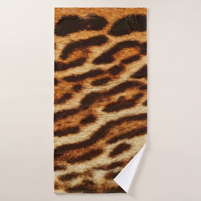 Textures de fourrure de léopard. Poster de animal (Serviette de bain)