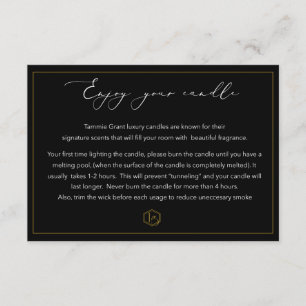 TG candle care card