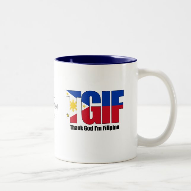 TGIF Filipino with Philippine Flag Two-Tone Coffee Mug (Right)