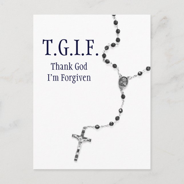 TGIF Rosary Postcard (Front)