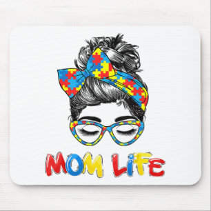 Th Autistic Autism Awareness Mom-Life Shirts Women Mouse Pad