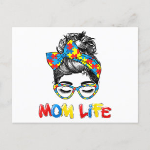 Th Autistic Autism Awareness Mom-Life Shirts Women Postcard
