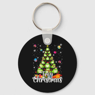 Th Cute Frog Christmas Tree Pajama Matching Costum Keychain