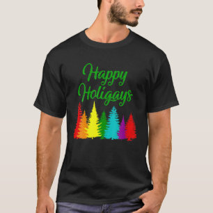 Th Happy Holigays LGBT Christmas Tree Costume Gay T-Shirt