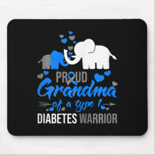 Th Proud Grandma Of A Type 1 Diabetes Warrior Elep Mouse Pad