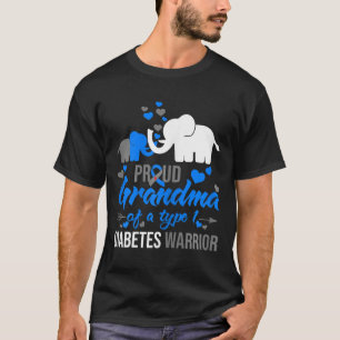 Th Proud Grandma Of A Type 1 Diabetes Warrior Elep T-Shirt