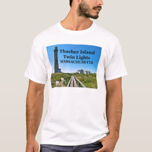 Thacher Island Twin Lights, T-Shirt Massachusetts