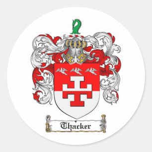 Thacker Family Crest - Thacker Coat of Arms Classic Round Sticker