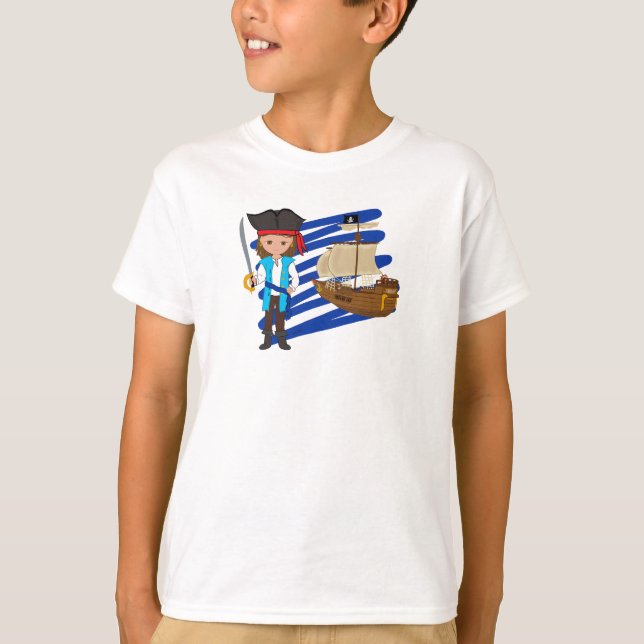 Thaddeus and His Ship -Boys T-shirt (Front)