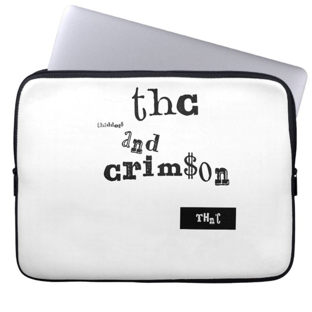 thaddeus & crimson laptop sleeve (Front)