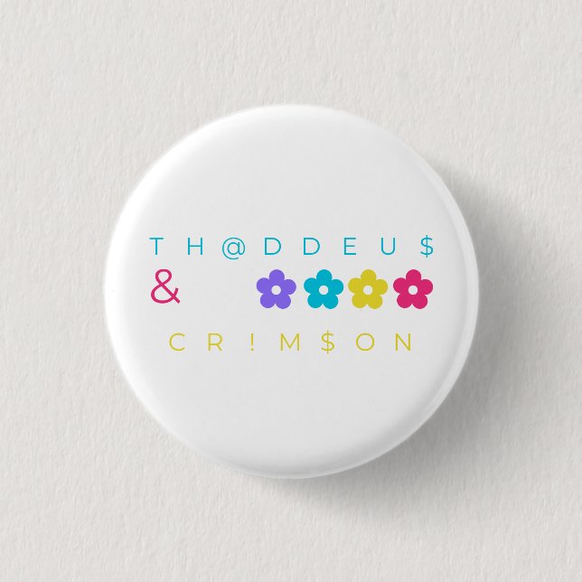 thaddeus & crimson $THCBand Designer Merch 1 Inch Round Button (Front)