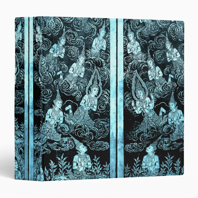Thai Blue Painting Avery Binder (Front/Spine)