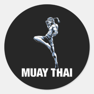 Thai Boxing And Kickboxing Classic Round Sticker