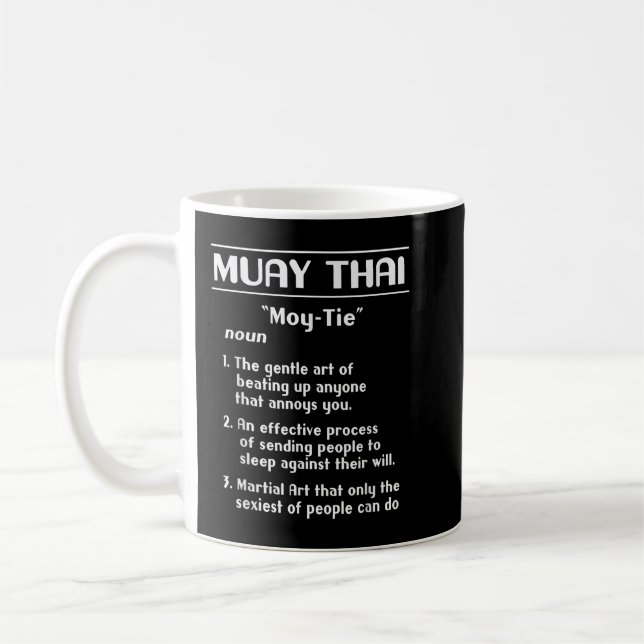 Thai Boxing Definition Muay Thai Funny  Coffee Mug (Left)