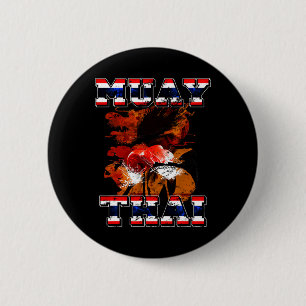 Thai Boxing Fighter Gift Thailand Muay Thai Art Ki 2 Inch Round Button