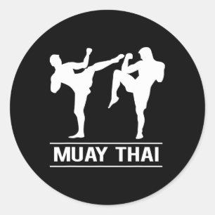 Thai Boxing Kickboxing Mma Fighters Muay Thai  Classic Round Sticker