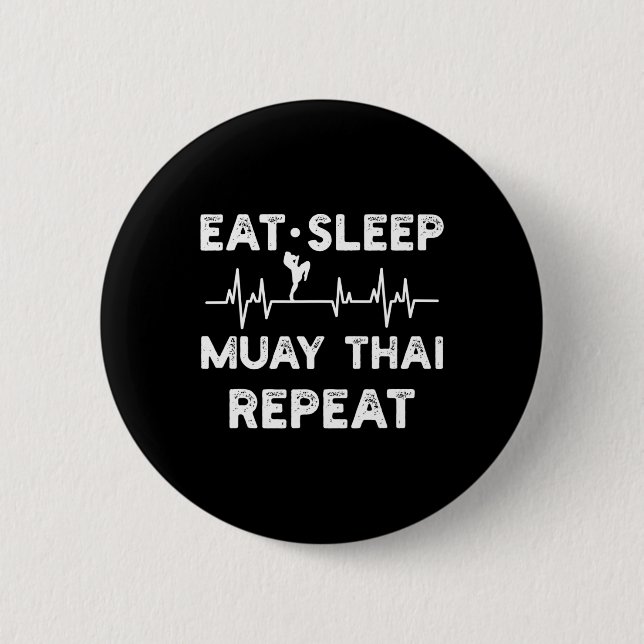 Thai Boxing Muay Thai Kickboxing _1  2 Inch Round Button (Front)