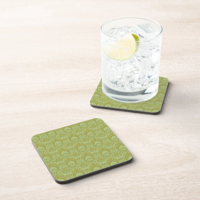 Thai Brocades Natural Green Coaster (Right Side)