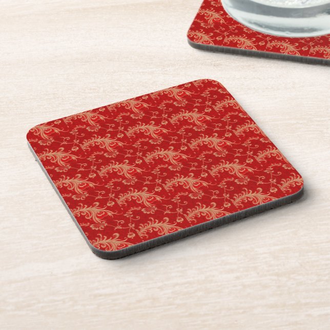 Thai Brocades Red Design Dessous de verre (Côté gauche)