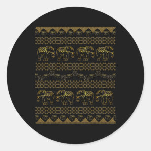 Thai Chang Pants Elephant Hippie Boho Yoga Palazzo Classic Round Sticker