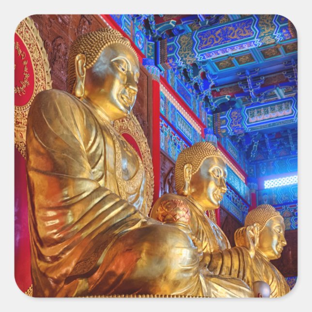 Thai China Buddha Image statue Square Sticker (Front)