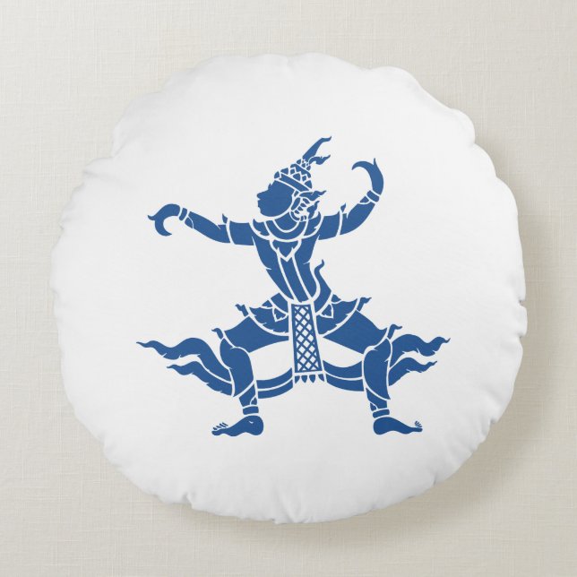 Thai Dancer ⚠ Thailand Sign ⚠ Round Pillow (Front)