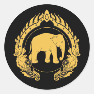 Thai Elephant Classic Round Sticker