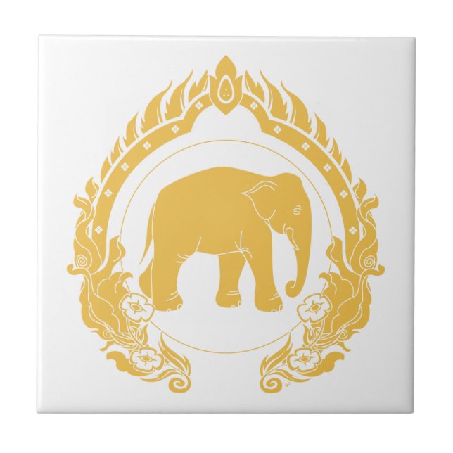 Thai Elephant Tile (Front)