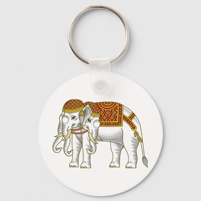 Thai Erawan White Elephant Keychain (Front)