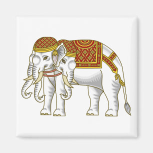 Thai Erawan White Elephant Magnet