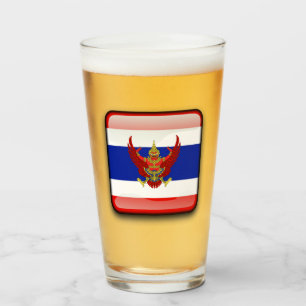 Thai flag-emblem glass