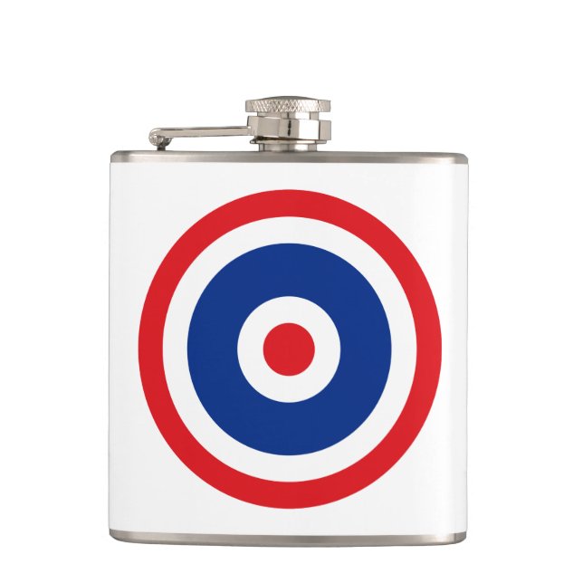 Thai Flag Roundel Target Hip Flask (Front)