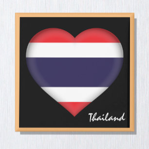 Thai flag & Thai Heart, holiday Thailand /sports Magnet