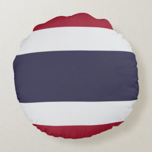 Thai Flag (Thailand) Round Pillow