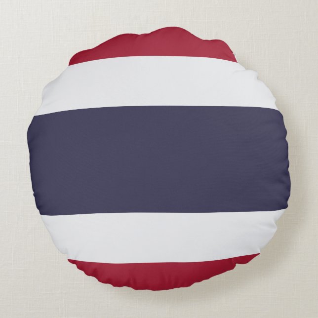 Thai Flag (Thailand) Round Pillow (Back)