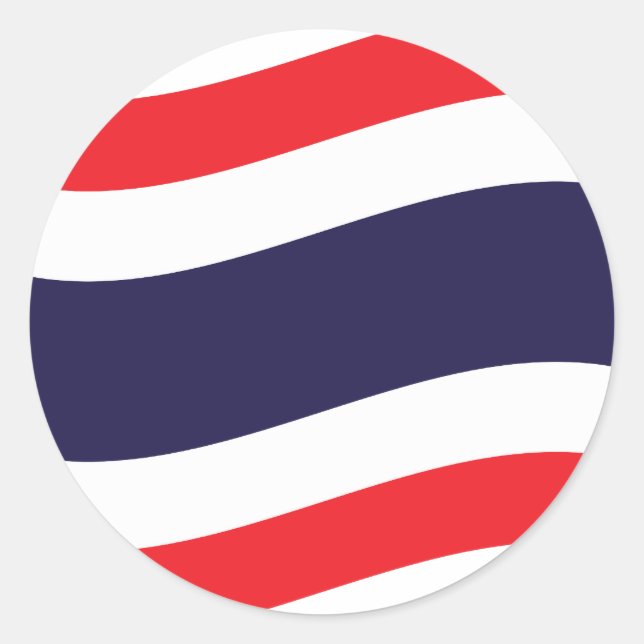 Thai Flag Wave Classic Round Sticker (Front)