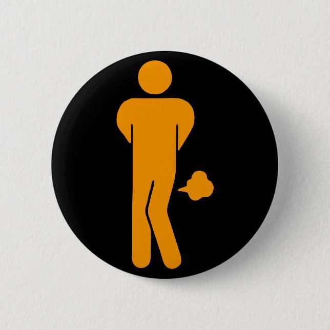 THAI FOOD CAN BE SPICY ⚠ Funny Sign : Restrooms ⚠ 2 Inch Round Button (Front)