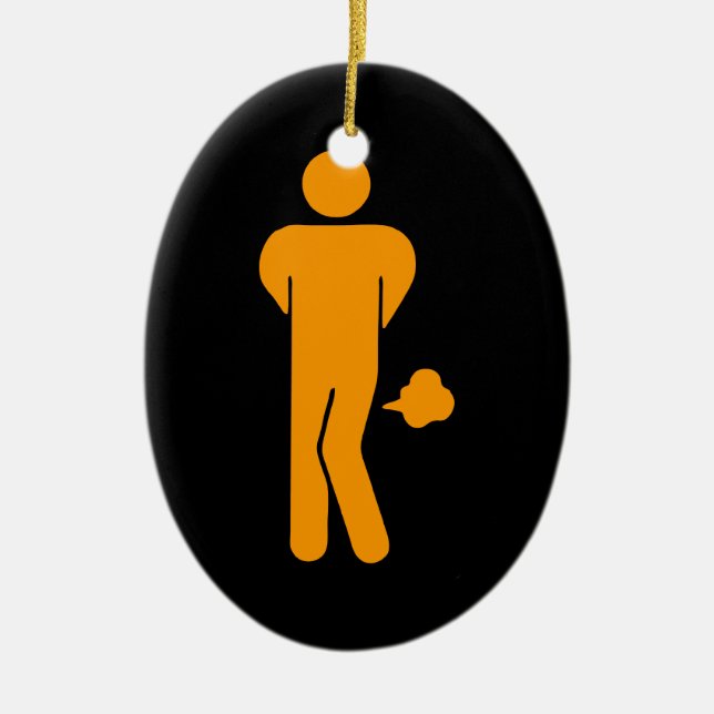 THAI FOOD CAN BE SPICY ⚠ Funny Sign : Restrooms ⚠ Ceramic Ornament (Front)