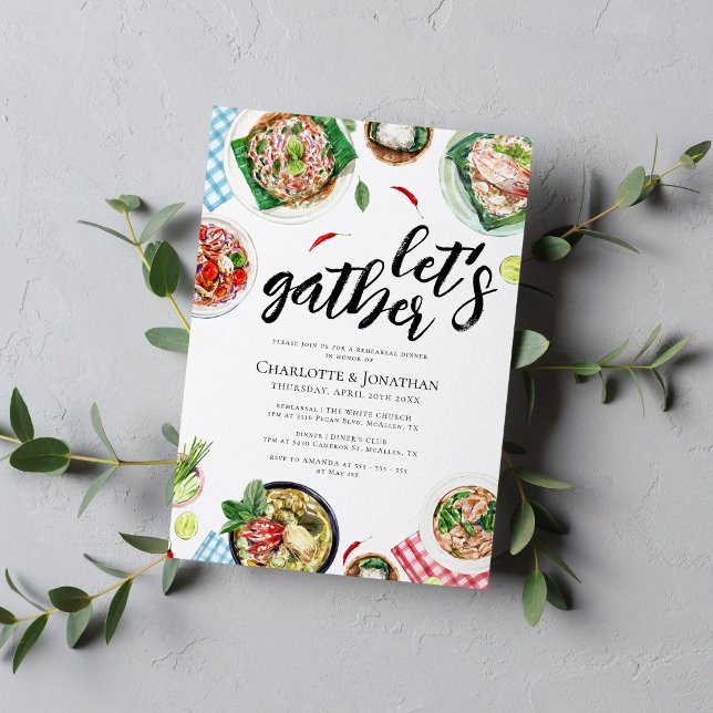 Thai Food Dinner Party Rehearsal Dinner Invitation (Creator Uploaded)