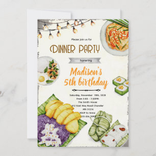Thai food party invitation