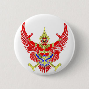 THAI GARUDA - KROOTH - SANSKRIT 2 INCH ROUND BUTTON